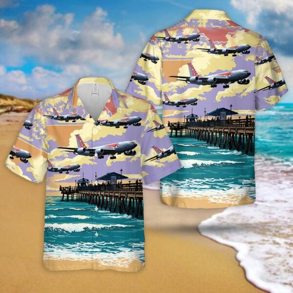 New Jersey Air National Guard 108th Wing KC-135 Stratotanker Hawaiian Shirt, Air Force Aloha Shirt, Military Hawaiian Shirt