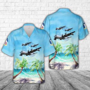 US Air Force 193d Special Operations Squadron EC-130J Hawaiian Shirt, Air Force Aloha Shirt, Military Hawaiian Shirt
