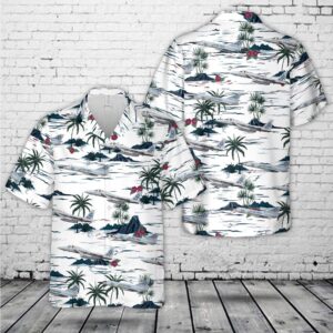 US Air Force 318th Fighter Interceptor Squadorn Green Dragons, 25th Air Division - F-106A Delta Dart And F-15A Eagle Transition, McChrord AFB, WA Hawaiian Shirt