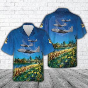 US Air Force 74-2065, C-130H, 36th AS, 374th AW, Yokota, Japan Hawaiian Shirt, Air Force Aloha Shirt, Military Hawaiian Shirt
