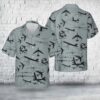 US Air Force Boeing B-52 Stratofortress Aircraft Silhouettes Hawaiian Shirt, Air Force Aloha Shirt, Military Hawaiian Shirt