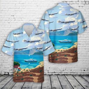 US Air Force Boeing VC-137C Hawaiian Shirt, Air Force Aloha Shirt, Military Hawaiian Shirt
