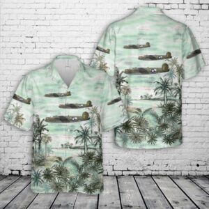 US Air Force Consolidated B-24D-1-CO Liberator sn 41-23728 “Hot Stuff” 330th Bomber Squadron, 93rd Bomber Group, 8th Air Force Hawaiian Shirt