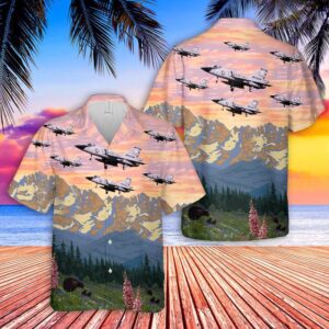 US Air Force Convair F-106A Delta Dart Montana Hawaiian Shirt, Air Force Aloha Shirt, Military Hawaiian Shirt