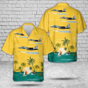 US Air Force F-15C Fires An AIM-7 Sparrow Hawaiian Shirt, Air Force Aloha Shirt, Military Hawaiian Shirt
