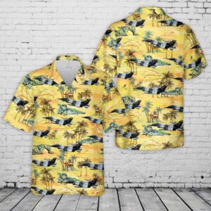 US Air Force F-16C Aggressor Hawaiian Shirt, Air Force Aloha Shirt, Military Hawaiian Shirt