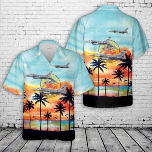 US Air Force F-16C Fighting Falcon, 127th Wing, 107th Fighter Squadron Red Devils, MI85-1487 - Selfridge ANGB, MI - 2004 Hawaiian Shirt
