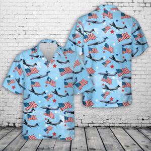 US Air Force Lockheed C-5 Galaxy, 4th Of July Hawaiian Shirt, Air Force Aloha Shirt, Military Hawaiian Shirt