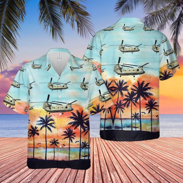 US Army 101st Airborne Division CH-47 Hawaiian Shirt, US Army Hawaiian Shirt, Military Aloha Shirt