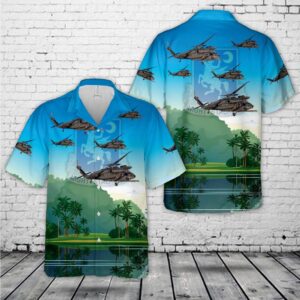 US Army 160th SOAR MH-60K Black Hawk Hawaiian Shirts, US Army Hawaiian Shirt, Military Aloha Shirt
