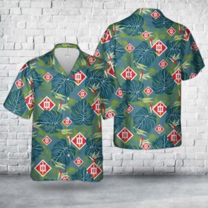 US Army 18th Engineer Brigade Hawaiian Shirt, US Army Hawaiian Shirt, Military Aloha Shirt