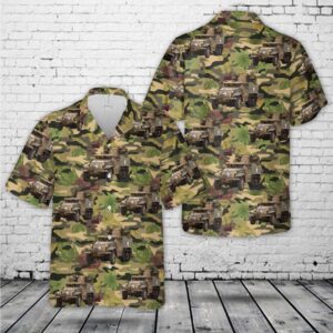 US Army 1943 White M16A2 MGMC Hawaiian Shirt, US Army Hawaiian Shirt, Military Aloha Shirt