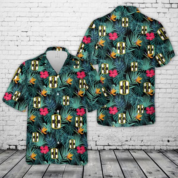 US Army 1st Medical Brigade Hawaiian Shirts, US Army Hawaiian Shirt, Military Aloha Shirt