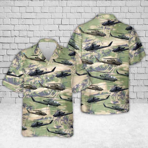 US Army AH-1F Hawaiian Shirt, US Army Hawaiian Shirt, Military Aloha Shirt