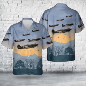 US Army Air Corps Curtiss P-40B Hawaiian Shirt, US Army Hawaiian Shirt, Military Aloha Shirt