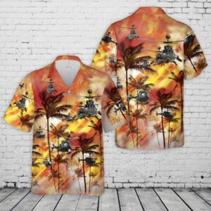 US Army Bell OH-58 Kiowa Hawaiian Shirts, US Army Hawaiian Shirt, Military Aloha Shirt