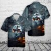 US Army Boeing AH-64 Apache Halloween Hawaiian Shirt, US Army Hawaiian Shirt, Military Aloha Shirt