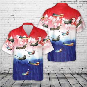 US Army Boeing CH-47 Chinook, 4th Of July Hawaiian Shirt, US Army Hawaiian Shirt, Military Aloha Shirt