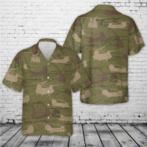 US Army Boeing CH-47 Chinook Silhouettes Hawaiian Shirt, US Army Hawaiian Shirt, Military Aloha Shirt