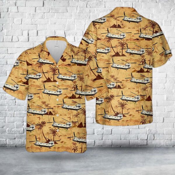 US Army Boeing CH-47F Chinook (414) Hawaiian Shirt, US Army Hawaiian Shirt, Military Aloha Shirt