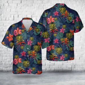 US Army CI Ranger Crest With The Shield Hawaiian Shirt, US Army Hawaiian Shirt, Military Aloha Shirt