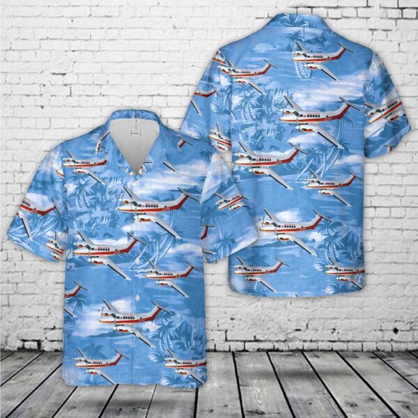 US Army Corps of Engineers Beechcraft 200 airplane Hawaiian Shirt, US Army Hawaiian Shirt, Military Aloha Shirt