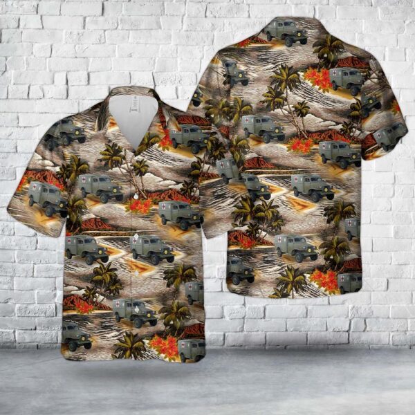 US Army Dodge WC-27 Ambulance Hawaiian Shirt, US Army Hawaiian Shirt, Military Aloha Shirt