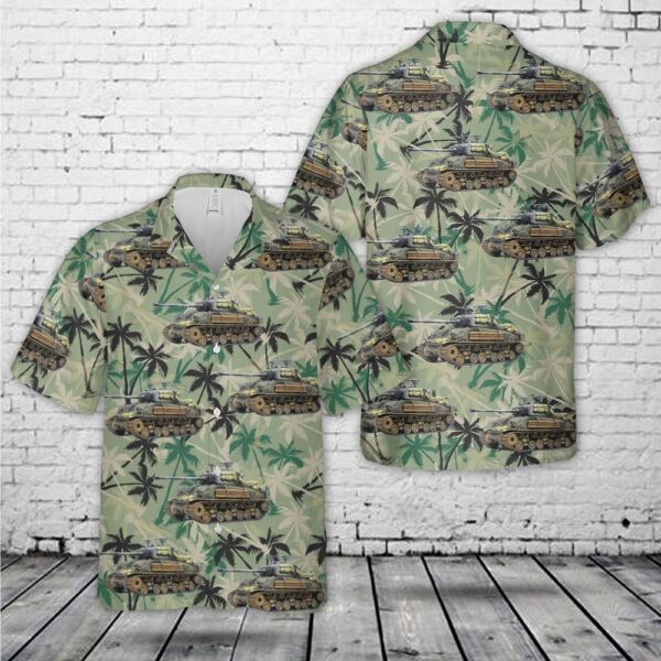 US Army Easy Eight M4A3E8 Sherman tank WW2 Hawaiian Shirt, US Army Hawaiian Shirt, Military Aloha Shirt