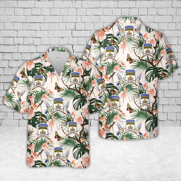 US Army Infantry Airborne Ranger Paratrooper Hawaiian Shirt, US Army Hawaiian Shirt, Military Aloha Shirt