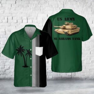 US Army M1 Abrams Tank Pocket Hawaiian Shirt, US Army Hawaiian Shirt, Military Aloha Shirt