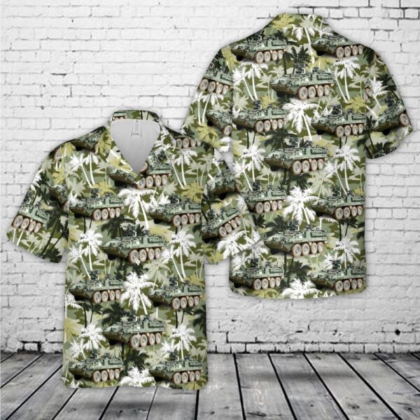 US Army M1130 Stryker Command Vehicle Hawaiian Shirt, US Army Hawaiian Shirt, Military Aloha Shirt