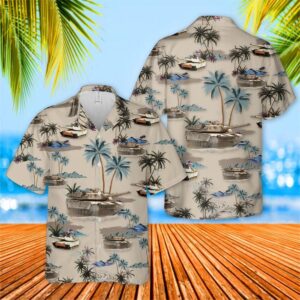 US Army M1A1 ABrams Tank Hawaiian Shirt, US Army Hawaiian Shirt, Military Aloha Shirt