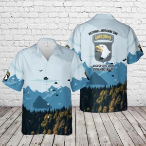 US Army National Airborne Day 2024, 101st Airborne Division Hawaiian Shirt, US Army Hawaiian Shirt, Military Aloha Shirt