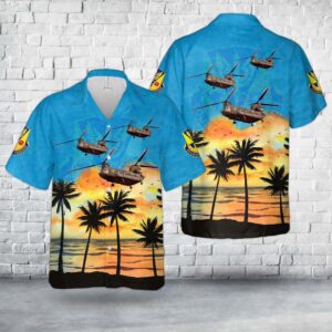 US Army Nevada Army National Guard B Company, 1189th General Support Aviation Battalion’s CH-47F Chinook Hawaiian Shirt