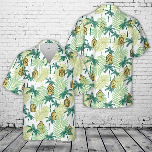 US Army Rank E-9 Command Sergeant Major Hawaiian Shirt, US Army Hawaiian Shirt, Military Aloha Shirt