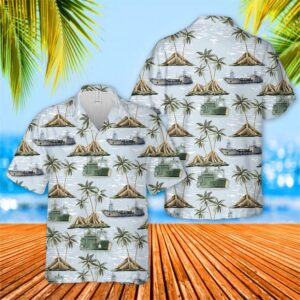 US Army Runnymede-class large landing craft Hawaiian Shirt, US Army Hawaiian Shirt, Military Aloha Shirt