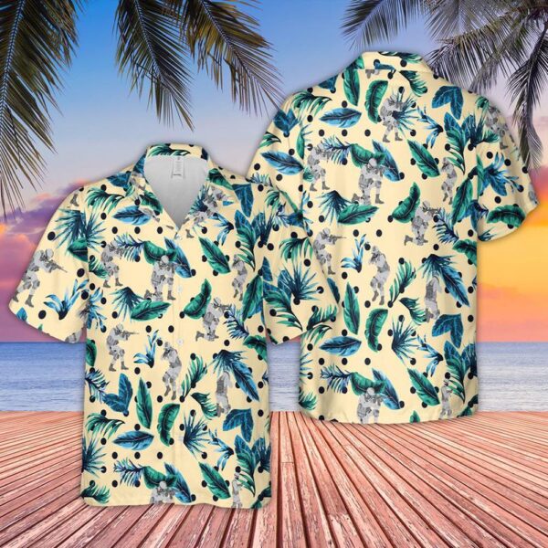 US Army Short Sleeve Hawaiian Shirt, US Army Hawaiian Shirt, Military Aloha Shirt