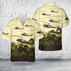 US Army UH-1 Huey Medevac Hawaiian Shirts, US Army Hawaiian Shirt, Military Aloha Shirt