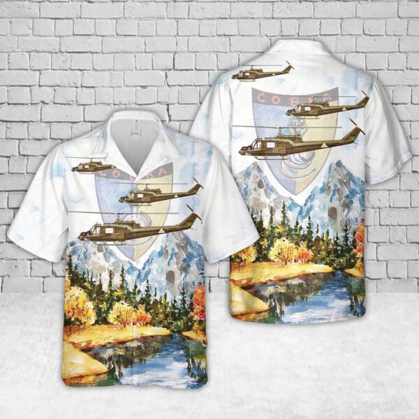 US Army UH-1C Cobra Lead Gunship 114th Assault Helicopter Company, 1st Aviation Battalion Hawaiian Shirts