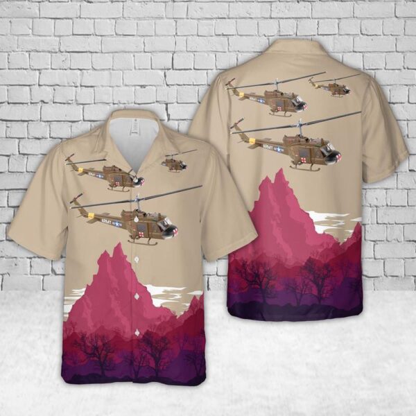 US Army UH-1C Huey Medevac Hawaiian Shirt, US Army Hawaiian Shirt, Military Aloha Shirt