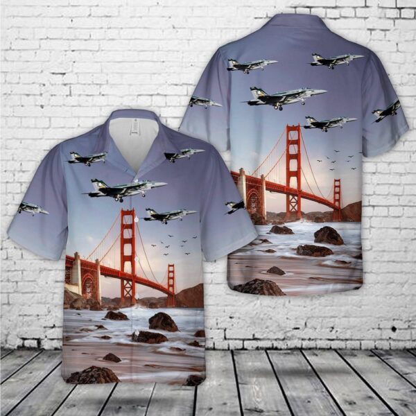 US Navy Boeing FA-18E Super Hornet VFA-195 Dambusters CAG colors Hawaiian Shirt, US Navy Aloha Shirt, Military Hawaian Shirt
