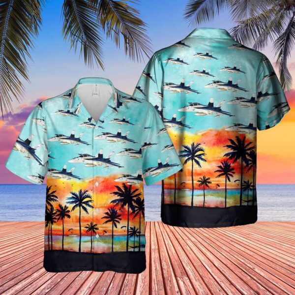 US Navy Boeing FA-18EF Super Hornet Hawaiian Shirts, US Navy Aloha Shirt, Military Hawaian Shirt