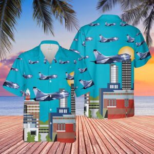 USAF Iowa Air National Guard LTV A-7D Corsair II Hawaiian Shirt, Air Force Aloha Shirt, Military Hawaiian Shirt
