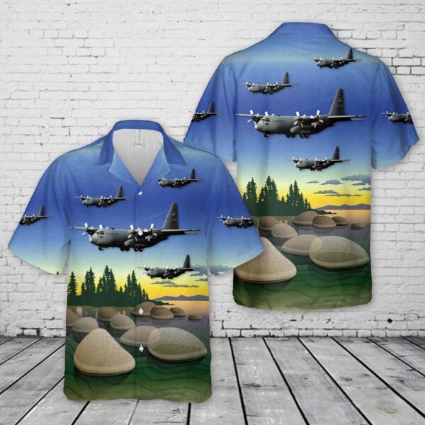 USAF Nevada Air National Guard 152nd Airlift Wing C-130 Hawaiian Shirt, Air Force Aloha Shirt, Military Hawaiian Shirt